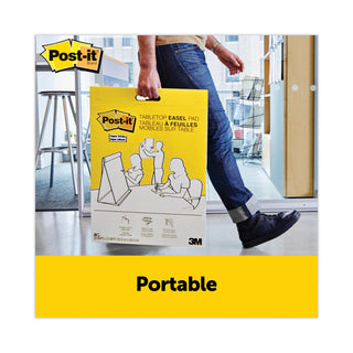 Post-it® Self-Stick Original Tabletop Easel Pad, Unruled, 20 White 20 x 23 Sheets (MMM563R)