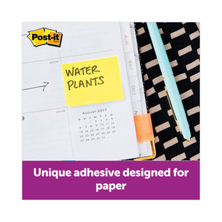 Post-it® Original Recycled Note Pads, 1.5" x 2", Canary Yellow, 100 Sheets/Pad, 12 Pads/Pack (MMM653RPYW)