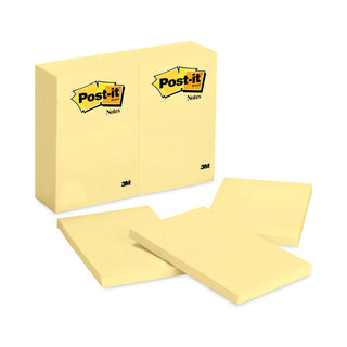 Post-it® Original Pads in Canary Yellow, 4" x 6", 100 Sheets/Pad, 12 Pads/Pack (MMM659YW)