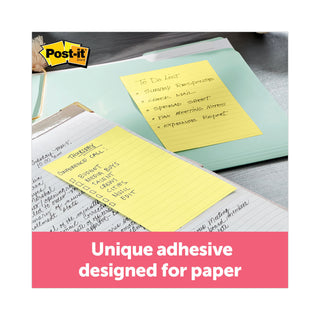 Post-it® Original Pads in Canary Yellow, Note Ruled, 4" x 6", 100 Sheets/Pad, 12 Pads/Pack (MMM660YW)