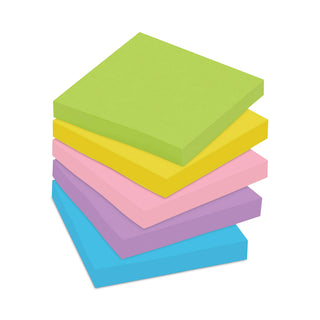 Post-it® Original Pads in Floral Fantasy Collection Colors, 3" x 3", 100 Sheets/Pad, 5 Pads/Pack (MMM6545UC)