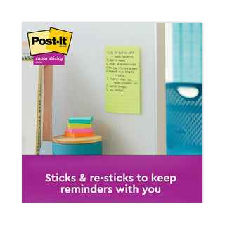 Post-it® Pads in Supernova Neon Collection Colors, Note Ruled, 4" x 6", 90 Sheets/Pad, 3 Pads/Pack (MMM6603SSMIA)