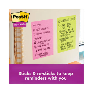 Post-it® Pads in Supernova Neon Collection Colors, Note Ruled, 4" x 6", 90 Sheets/Pad, 3 Pads/Pack (MMM6603SSMIA)