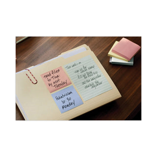 Post-it® Original Pads in Beachside Cafe Collection Colors, Note Ruled, 4" x 6", 100 Sheets/Pad, 5 Pads/Pack (MMM6605PKAST)