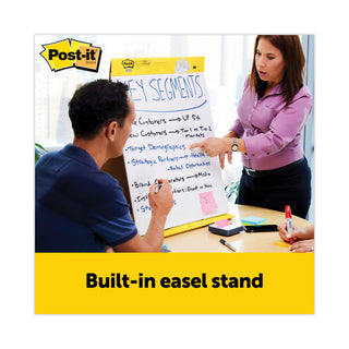 Post-it® Self-Stick Pad Plus Tabletop Easel Pad with Dry Erase Board, Unruled, 20 White 20 x 23 Sheets (MMM563DE)