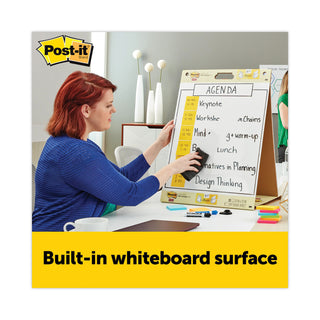 Post-it® Self-Stick Pad Plus Tabletop Easel Pad with Dry Erase Board, Unruled, 20 White 20 x 23 Sheets (MMM563DE)