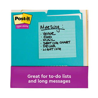 Post-it® Pads in Supernova Neon Collection Colors, Note Ruled, 4" x 4", 90 Sheets/Pad, 6 Pads/Pack (MMM6756SSMIA)