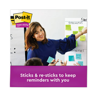 Post-it® Pads in Supernova Neon Collection Colors, 3" x 3", 90 Sheets/Pad, 12 Pads/Pack (MMM65412SSMIA)