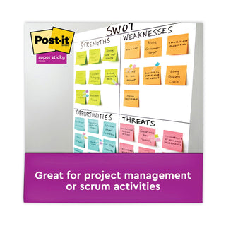 Post-it® Pads in Supernova Neon Collection Colors, 3" x 3", 90 Sheets/Pad, 12 Pads/Pack (MMM65412SSMIA)