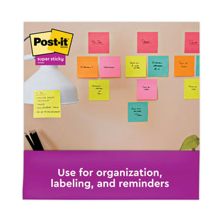 Post-it® Pads in Supernova Neon Collection Colors, 3" x 3", 90 Sheets/Pad, 12 Pads/Pack (MMM65412SSMIA)