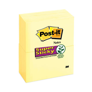 Post-it® Pads in Canary Yellow, 3" x 5", 90 Sheets/Pad, 12 Pads/Pack (MMM65512SSCY)