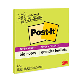 Post-it® Big Notes, Unruled, 30 Green 11 x 11 Sheets (MMMBN11G)