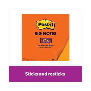 Post-it® Big Notes, Unruled, 30 Orange 11 x 11 Sheets (MMMBN11O)