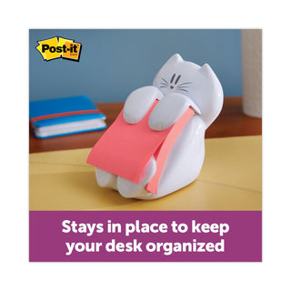 Post-it® Cat Notes Dispenser, For 3 x 3 Pads, White, Includes (2) Rio de Janeiro Super Sticky Pop-up Pad (MMMCAT330)