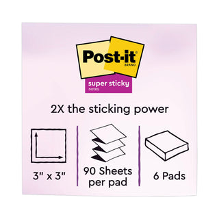 Post-it® Pop-up 3 x 3 Note Refill, 3" x 3", Playful Primaries Collection Colors, 90 Sheets/Pad, 6 Pads/Pack (MMMR3306SSAN)