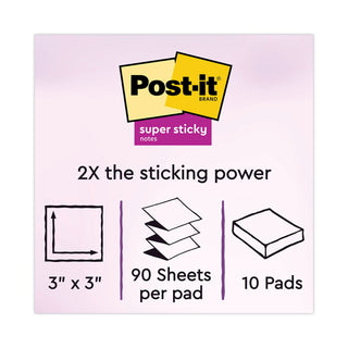 Post-it® Pop-up 3 x 3 Note Refill, 3" x 3", Playful Primaries Collection Colors, 90 Sheets/Pad, 10 Pads/Pack (MMMR33010SSAN)