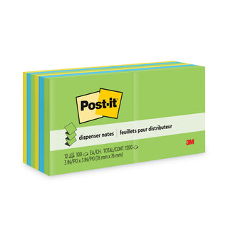Post-it® Original Pop-up Refill Value Pack, 3" x 3", Floral Fantasy Collection Colors, 100 Sheets/Pad, 12 Pads/Pack (MMMR33012AU)