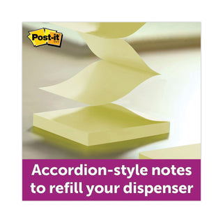 Post-it® Pop-up 3 x 3 Note Refill, 3" x 3", Canary Yellow, 90 Sheets/Pad, 12 Pads/Pack (MMMR33012SSCY)