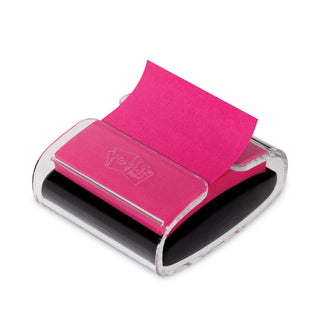 Post-it® Wrap Dispenser, For 3 x 3 Pads, Black/Clear, Includes 45-Sheet Color Varies Pop-up Super Sticky Pad (MMMWD330BK)