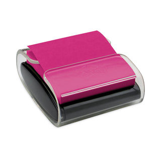 Post-it® Wrap Dispenser, For 3 x 3 Pads, Black/Clear, Includes 45-Sheet Color Varies Pop-up Super Sticky Pad (MMMWD330BK)