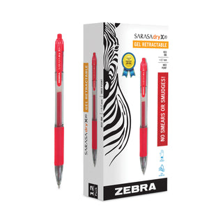 Zebra® Gel Ink Pen, Retractable, Medium Point, .7mm, Red (ZPC46830)