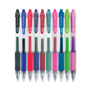 Zebra® Sarasa Dry Gel X20 Retractable Gel Pen, Medium 0.7mm, Assorted Ink/Barrel, 10/Pack (ZEB46881)