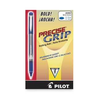 Pilot® Precise Grip Stick Roller Ball Pen, Bold 1mm, Blue Ink, Blue Barrel (PIL28902DZ)