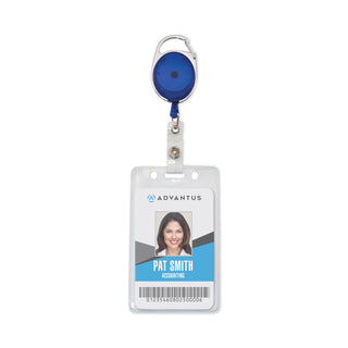 Advantus Carabiner-Style Retractable ID Card Reel, 30" Extension, Assorted, 20/Pack (AVT75552)