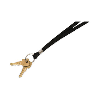 Advantus Deluxe Lanyards, Ring Style, 36" Long, Black, 24/Box (AVT75423)