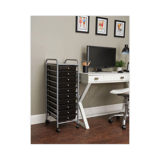 Advantus Portable Drawer Organizer, 13w x 15.38d x 37.75h, Smoke/Matte Gray (AVT34007)