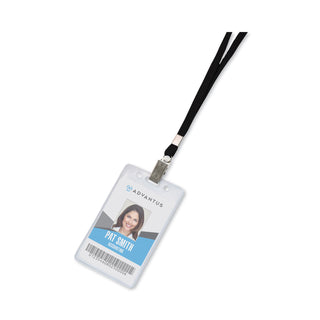 Advantus Deluxe Lanyards, Clip Style, 36" Long, Black, 24/Box (AVT75401)