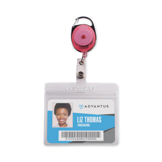Advantus Carabiner-Style Retractable ID Card Reel, 30" Extension, Assorted Neon, 20/Pack (AVT91119)