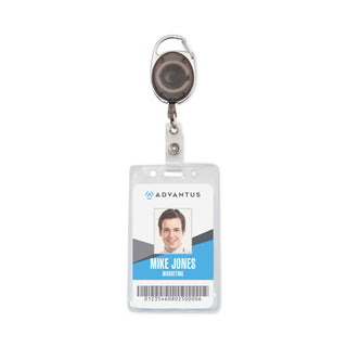 Advantus Carabiner-Style Retractable ID Card Reel, 30" Extension, Smoke, 12/Pack (AVT75551)