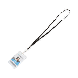 Advantus Deluxe Lanyards, J-Hook Style, 36" Long, Black, 24/Box (AVT75424)