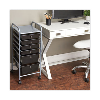 Advantus Portable Drawer Organizer, 13w x 15.38d x 32.13h, Smoke/Matte Gray (AVT34005)