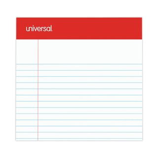 Universal® Perforated Ruled Writing Pads, Narrow Rule, Red Headband, 50 White 5 x 8 Sheets, Dozen (UNV46300)