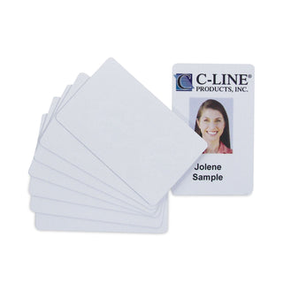 C-Line® PVC ID Badge Card, 3 3/8 x 2 1/8, White, 100/Pack (CLI89007)