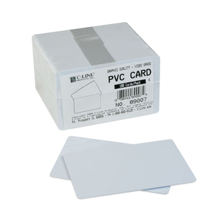 C-Line® PVC ID Badge Card, 3 3/8 x 2 1/8, White, 100/Pack (CLI89007)