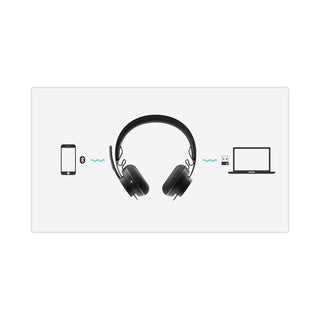 Logitech® Zone Wireless Plus-MSFT Binaural Over-the-Head Headset, Black (LOG981000858)