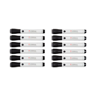 U Brands U-Defense Antimicrobial Dry-Erase Markers, Broad Chisel Tip, Black, 12/Pack (UBR3284U0012)
