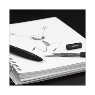 U Brands Cambria Soft Touch Mechanical Pencil, 0.7 mm, HB (#2), Black Lead, Black Barrel, 12/Pack (UBR5008U0124)