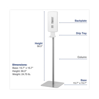 Dial® FIT Touch Free Dispenser Floor Stand, 15.7 x 15.7 x 58.3, White (DIA09495EA)