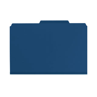 Smead™ Six-Section Pressboard Top Tab Classification Folders with SafeSHIELD Fasteners, 2 Dividers, Legal Size, Dark Blue, 10/Box (SMD19035)