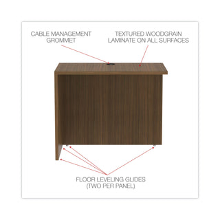 Alera® Valencia Series Reversible Return/Bridge Shell, 35w x 23 5/8d x 29 1/2h, Modern Walnut (ALEVA353624WA)