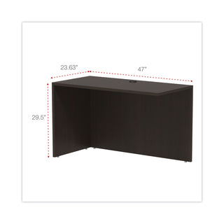Alera® Valencia Series Reversible Return/Bridge Shell, 47 1/4w x 23 5/8d x 29 1/2h, Espresso (ALEVA354824ES)