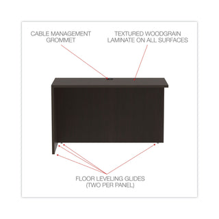 Alera® Valencia Series Reversible Return/Bridge Shell, 47 1/4w x 23 5/8d x 29 1/2h, Espresso (ALEVA354824ES)
