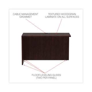 Alera® Valencia Series Reversible Return/Bridge Shell, 47 1/4w x 23 5/8d x 29 1/2h, Mahogany (ALEVA354824MY)