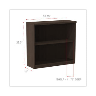 Alera® Valencia Series Bookcase, Two-Shelf, 31 3/4w x 14d x 29 1/2h, Espresso (ALEVA633032ES)