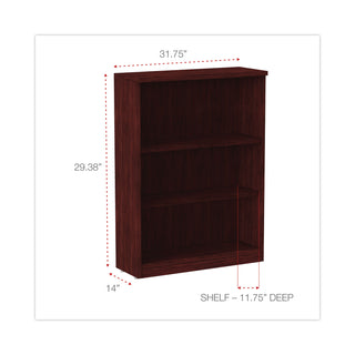 Alera® Valencia Series Bookcase, Three-Shelf, 31 3/4w x 14d x 39 3/8h, Mahogany (ALEVA634432MY)