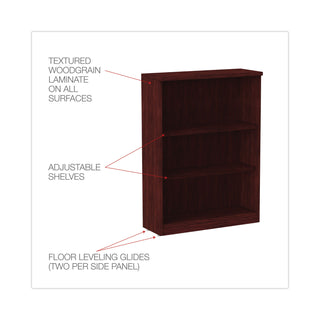 Alera® Valencia Series Bookcase, Three-Shelf, 31 3/4w x 14d x 39 3/8h, Mahogany (ALEVA634432MY)